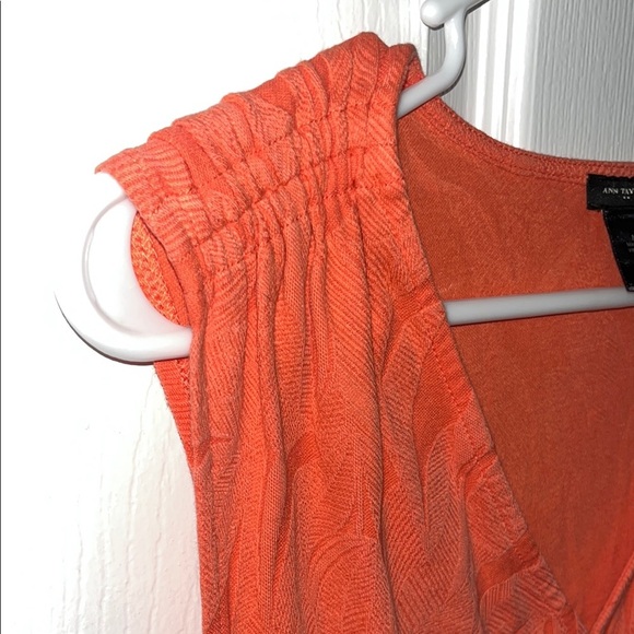 Ann Taylor Orange Textured Short Sleeve Blouse - Picture 11 of 13